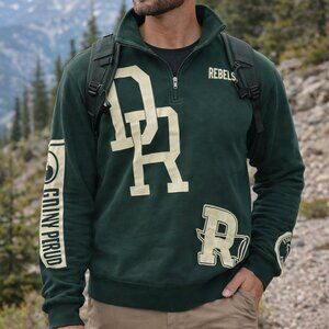 Zara Man Cotton Polo Sweatshirt Patch Size XL Collared Rugby College Print